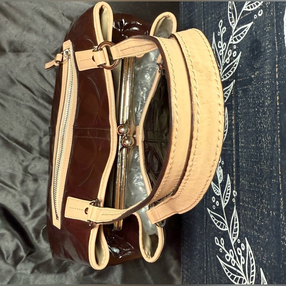 Authentic COACH Peyton Embossed Signature Patent Leather Satchel (EUC-No Flaws) - Picture 4 of 7